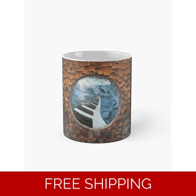 Classic Mug Black Piano Window logo Shingles